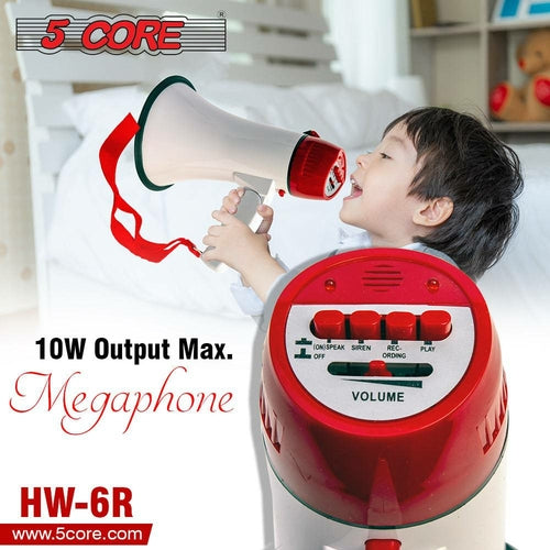 5Core Megáfono Altavoz Mini Bocina de Toro 30W Megáfono de Cuerno de Toro para Niños Megafono 800
